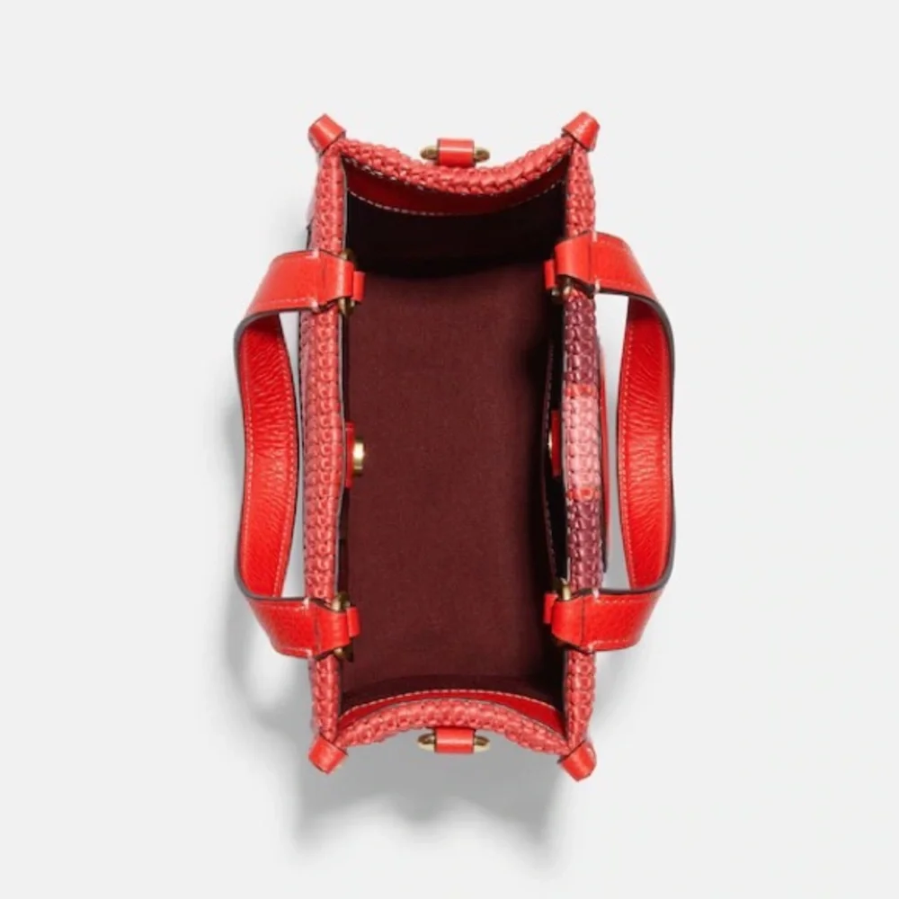 Coach Woven Summer Dempsey Tote 22 Miami Red | Resortcore Palm Beach City Chic
